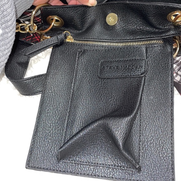 NWOT Steve Madden black shoulder bag Bow Gold Hardware Oversized sophistication - Picture 5 of 9